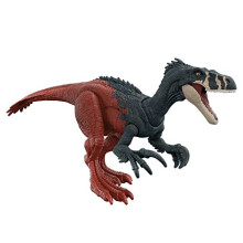 Jurassic World Dominion Roar Strikers Megaraptor Dinosaur Action Figure with Attack Motion and Sound, Toy Gift with Physical and Digital Play