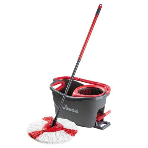 Vileda Turbo Microfibre Mop and Bucket Set, Spin Mop for Cleaning ...