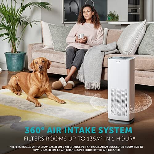 Breville 360 Autosense Air Purifier Quiet, True H13 HEPA Filter