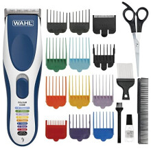 Wahl Colour Pro Cordless Clipper Kit, Soft Hairbrush Neck Duster, 12 Colour Coded Guide Combs, Hair Clippers for Men, Head Shaver, Men's Hair
