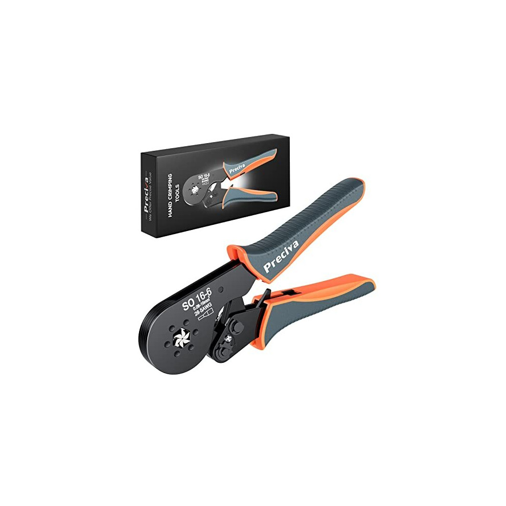 0.08-16Mmâ² Ferrule Crimping Tool, Preciva Awg 28-5 Hexagonal Crimping Tools, Wire Crimping Tool, Self-Adjsutable Ratchet Crimping Pliers, 16Mm 791107827255