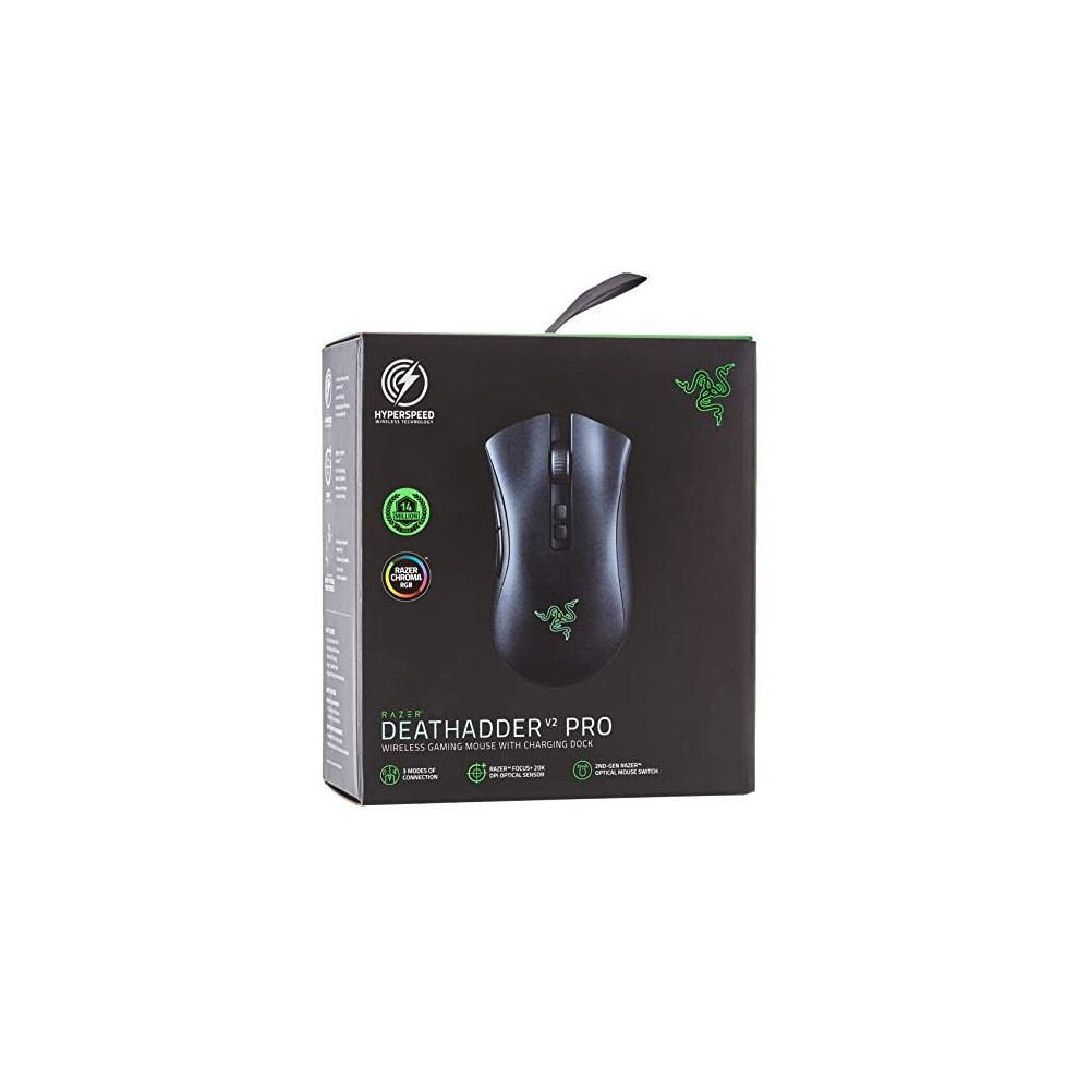 Razer DeathAdder V2 Pro Mouse with Charging Dock  (Wireless/Black/20000dpi/8 Buttons) - RZ01-03350400-R3G1