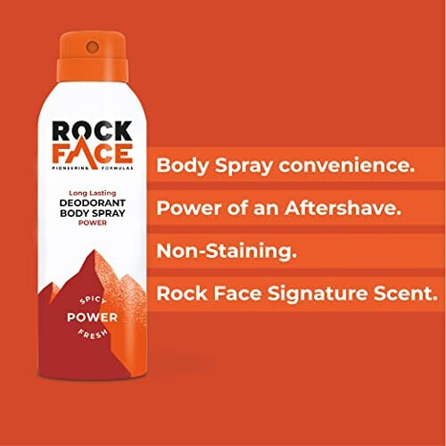 Rockface Face Power Body Spray for Men, 200ml 1