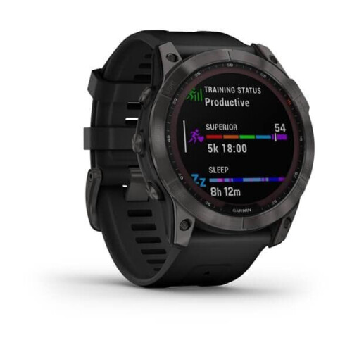 Garmin GARMIN 7X SAPPHIRE SOLAR CARBON GREY TITANIUM WITH BLACK BAND