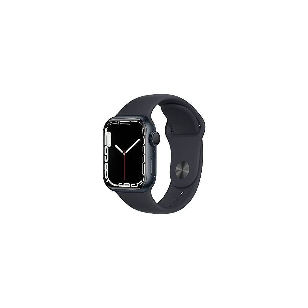 Apple Watch Series 7 (GPS, 41mm) - Midnight Aluminium Case with Midnight Sport Band (Renewed)