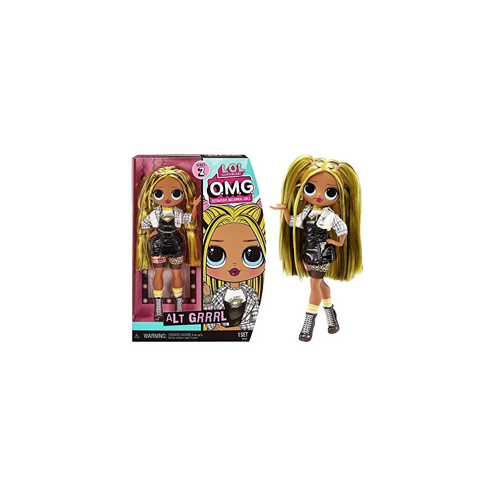 L.O.L. Surprise! OMG House of Surprises Fashion Doll Series 2 - ALT GRRRL - Includes Accessories and Doll Stand - Collectible - Suitable For Kids From