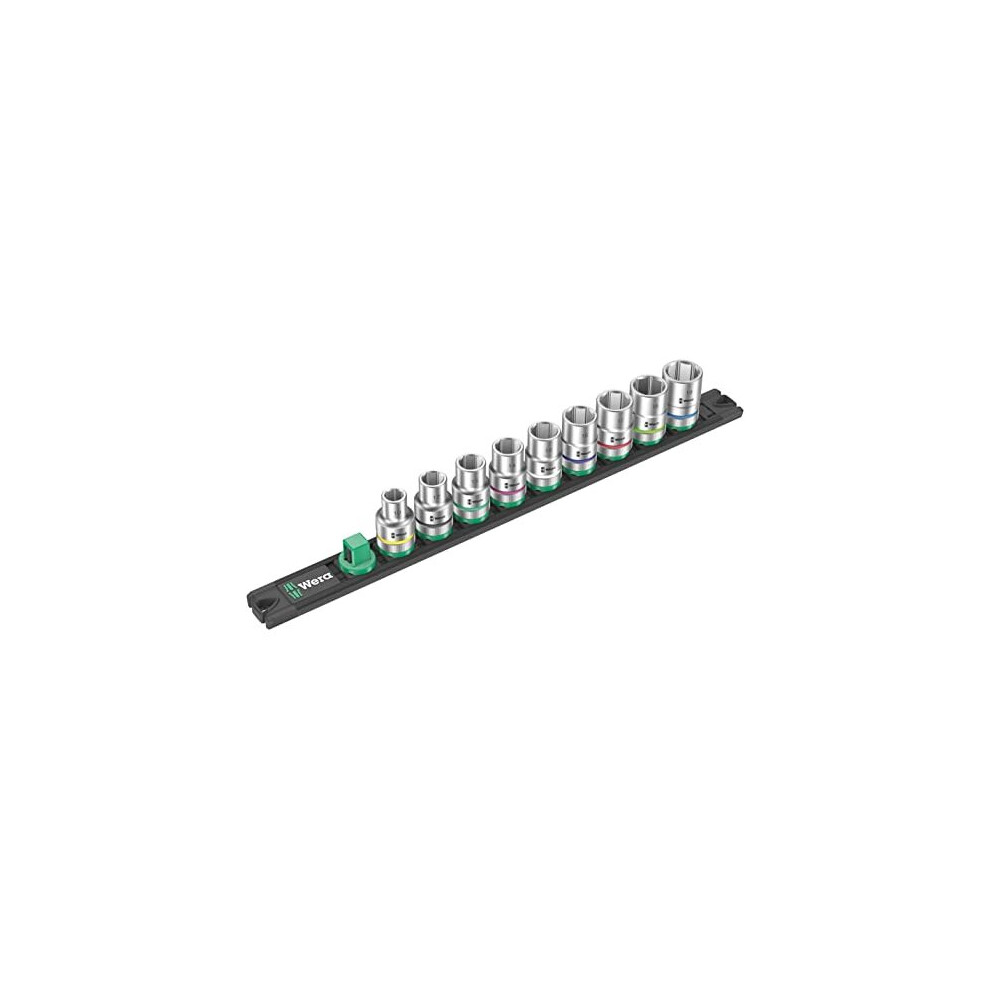 Wera 05005460001 Socket Magnetic Strip C 4 Zyklop Socket Set 1/2 Inch Drive 9-Piece, Black
