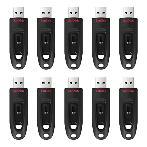 SanDisk SanDisk Ultra 64GB USB 3.0 Flash Drive - 130MB/s, 10-Pack, Password-Protected with SanDisk SecureAccess 1