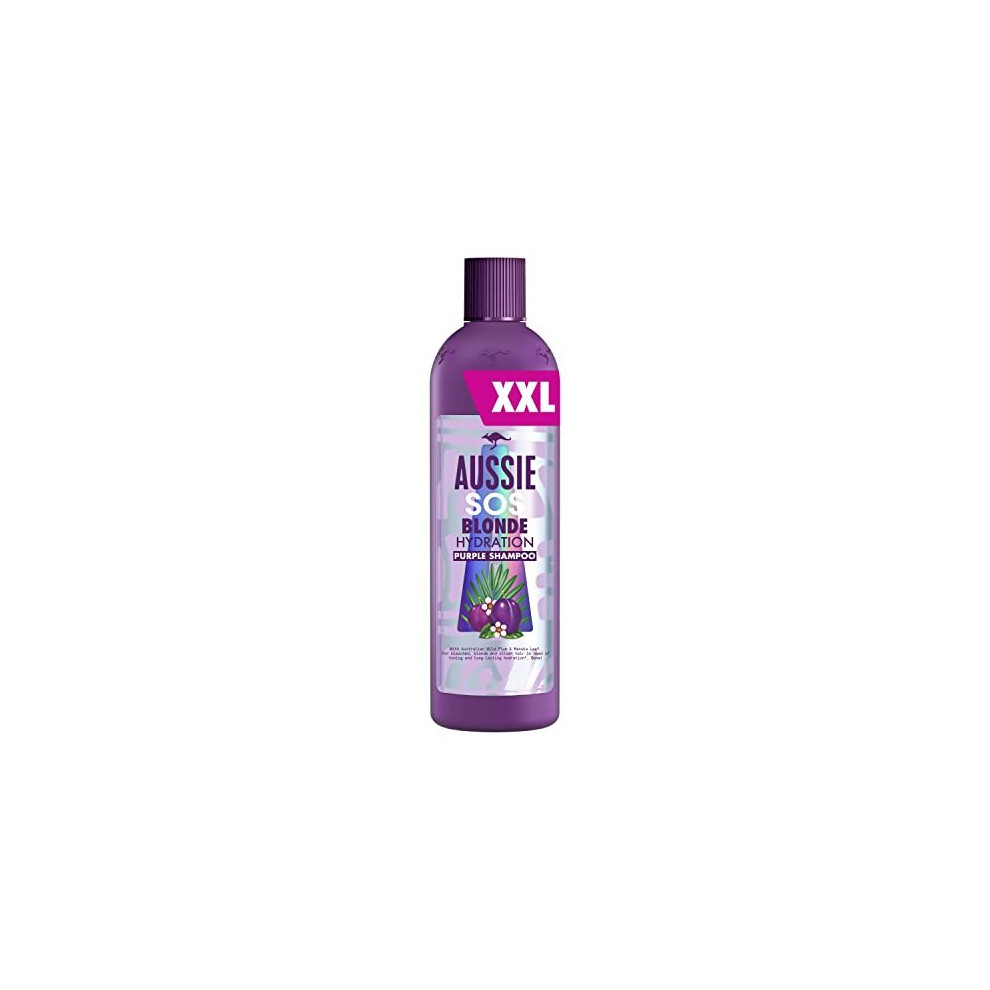 Aussie Blonde Purple Shampoo, Vegan Silver & Blonde Shampoo, Toner For Brassy Hair, XXL VALUE PACK With Australian Wild Plum & Manuka Leaf, 490 ml