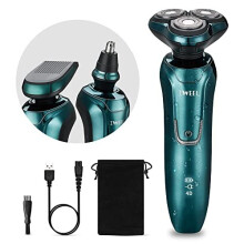 Electric Razor for Men, Mens Electric Razors Beard Shavers for Men Face 3 in 1 Rotary Shavers Nose Sideburn Trimmer Cordless Rechargeable Shaving Kit