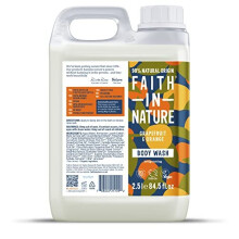 Faith In Nature Grapefruit & Body Wash - Invigorating, Vegan & Cruelty-Free, No SLS or Parabens, 2.5L, Clear