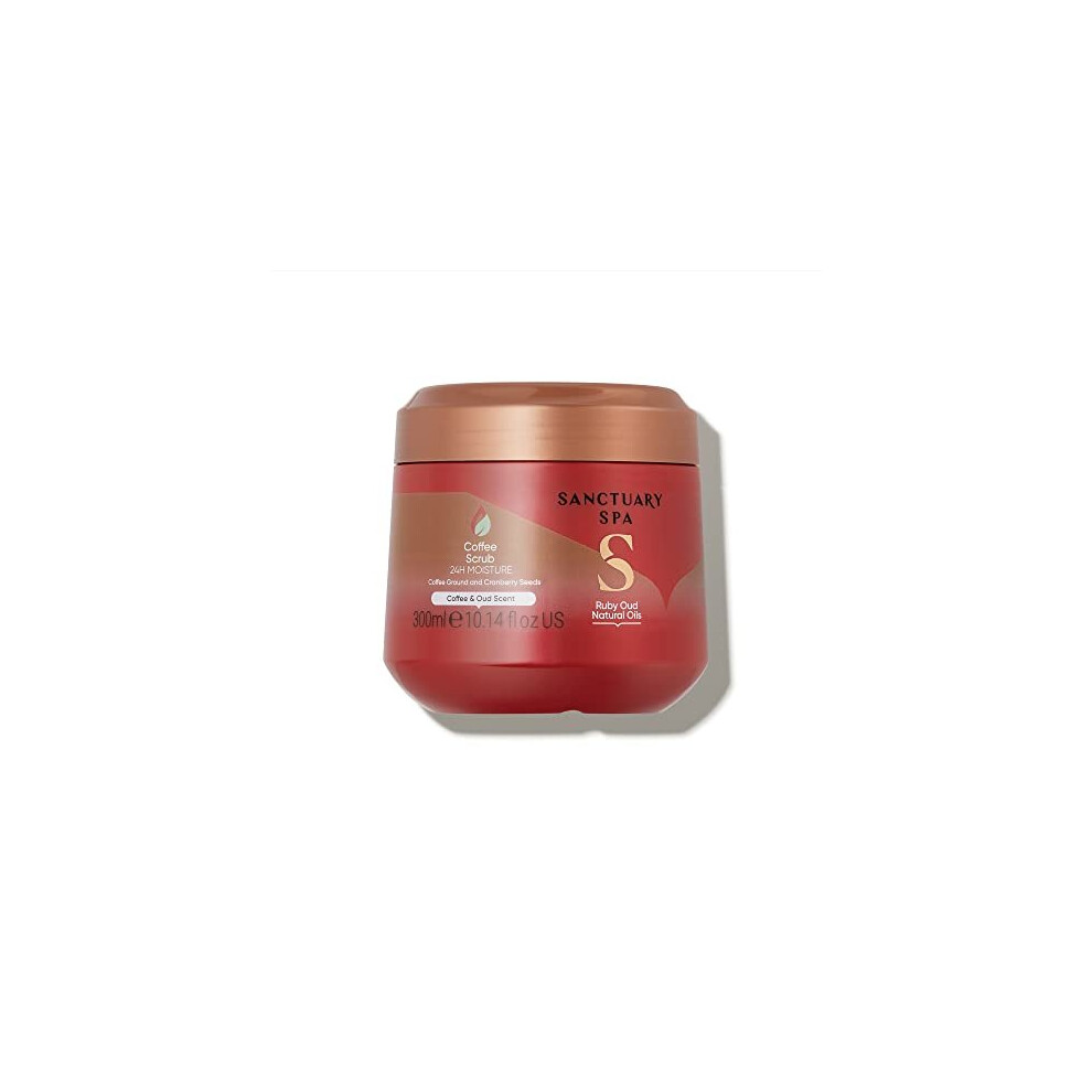 Sanctuary Spa Ruby Oud Coffee Scrub, No Mineral Oil, Cruelty Free and Vegan Exfoliating Body Exfoliator, 300 g