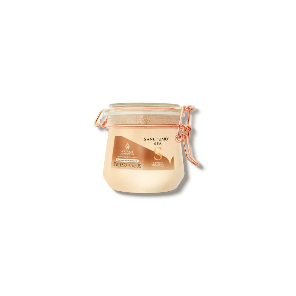 Sanctuary Spa Dead Sea Salt Scrub With Coconut Oil, No Mineral Oil, Cruelty Free And Vegan, 650G