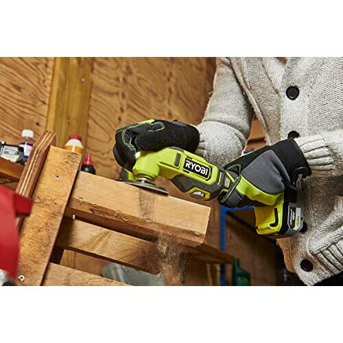 Ryobi RYOBI RMT18-0 18V ONE+ Cordless Multi-Tool Bare Tool – Hyper Green, 6-Speed, Plunge/Flush Cuts, Sanding, LED Light, Universal Adaptor 2