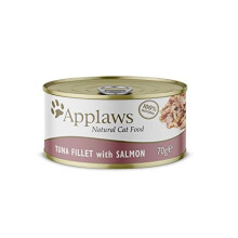 Applaws 100% Natural Wet Cat Food with Premium Tuna Fillet & Salmon in Broth 24 x 70g Tin