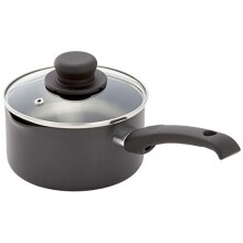 Judge Just Cook JJC16 Teflon Non-Stick 16cm 1.2L Saucepan with Glass Lid, Induction Ready - 5 Year Guarantee