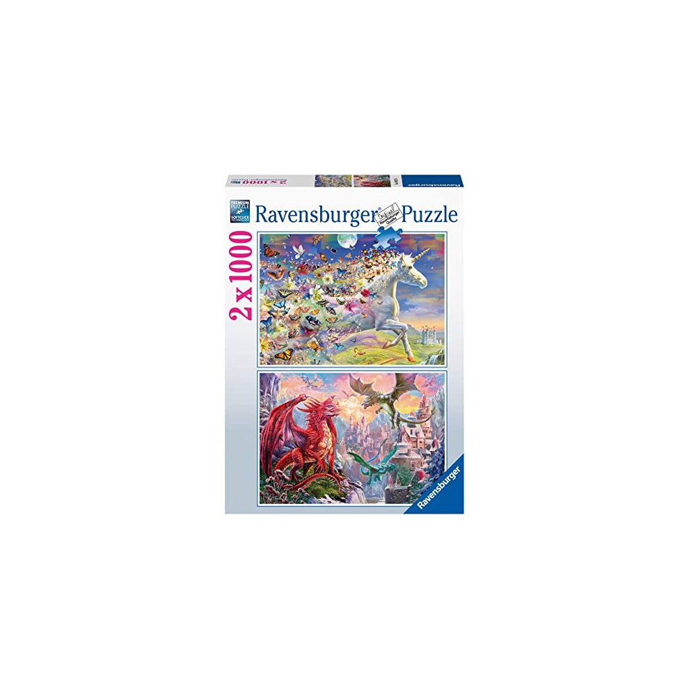 Ravensburger Mythical Unicorns & Dragons 2X 1000 Piece Jigsaw Puzzles For Adults And Kids Age 14 Years Up [Amazon Exclusive]