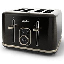 Breville Aura 4 Slice Toaster | Touch Control Panel | Extra High Lift | Variable Width Slots | Shimmer Black [VTR019]