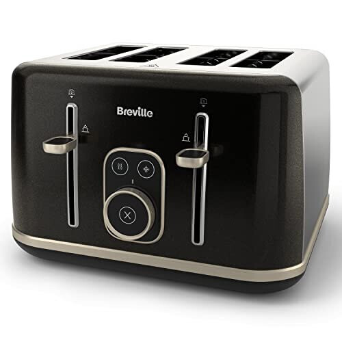 Breville Breville Aura 4 Slice Toaster | Touch Control Panel | Extra High Lift | Variable Width Slots | Shimmer Black [VTR019]