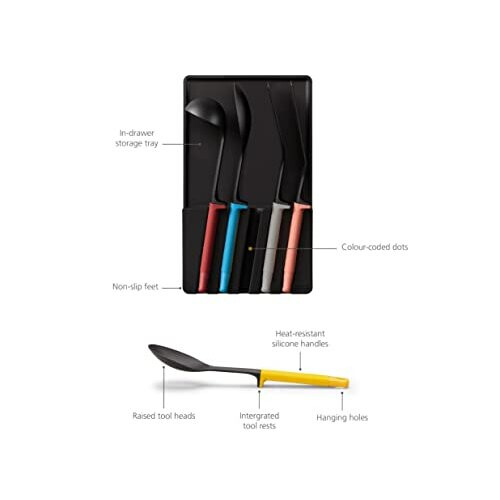 Joseph Joseph Joseph Joseph Elevate Store Ustensiles 5 pi   ces avec plateau de rangement dans le tir 2
