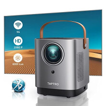 Mini Projector TOPTRO Portable Projector Support Full HD 1080P, 8000 Lumens, 5G WiFi Bluetooth Video Projector with Touch Screen Buttons, Home Movie