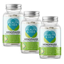 Health & Her Menopause Multi-Nutrient Support - for Wellbeing During Menopause - 3 Month Supply of Menopause Supplements - 180 Tablets - Vegan