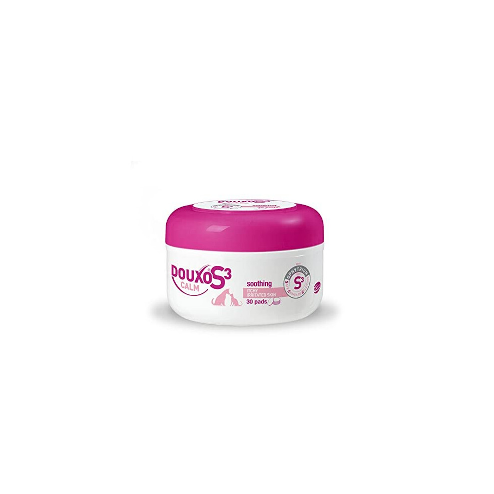 Douxo S3 Calm Itch Relief Dog And Cat Pads - Hypoallergenic Fragrance - Itchy Or Irritated Skin - Veterinary Recommended And Clinically Proven Â 30