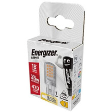 Energizer G9 LED Light Bulb. 4.2W (40w Halogen Equivalent) 220-240V. 470 Lumens. Bi-Pin Base Energy Saving. Warm White 2700k