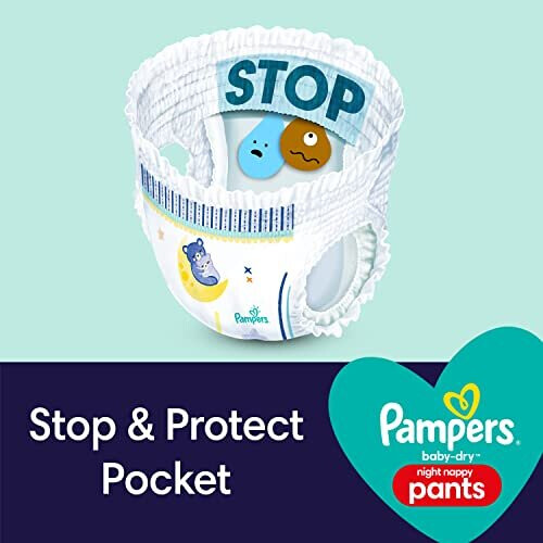Pampers BabyDry Night Nappy Pants Size 5, 28 Night Nappies, 12kg17kg