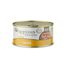 Applaws Natural Wet Senior Cat Food, Chicken in Jelly, 70 g Tin (Pack of 24 Tins)