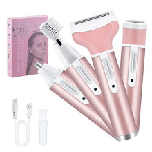 Mcbazel Cordless Electric Lady Shaver, Facial Epilators for Woman, 4 in 1 USB Rechargeable Hair Remover for Face & Body Hair Removal,Eyebrow