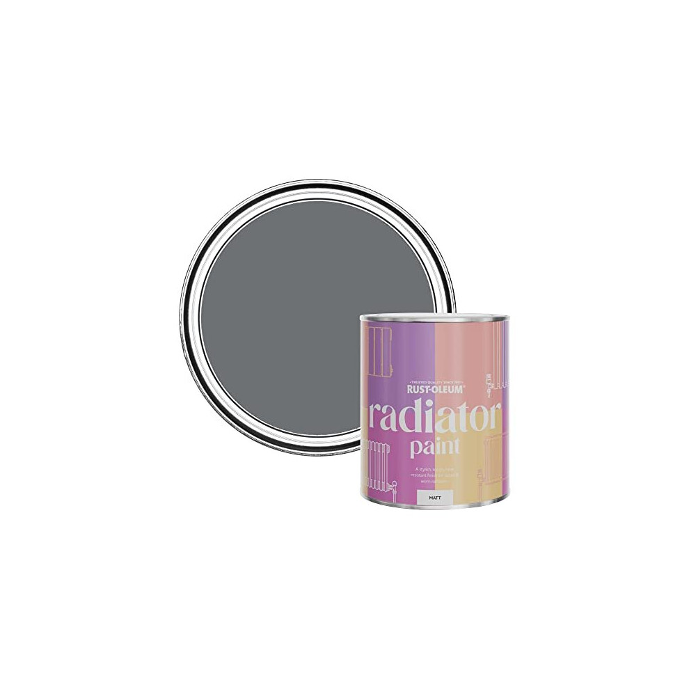 Rust-Oleum Mid Grey Heat Resistant Radiator Paint in Matt Finish -Anthracite, 0.75 Liters (SHDRCT1208)