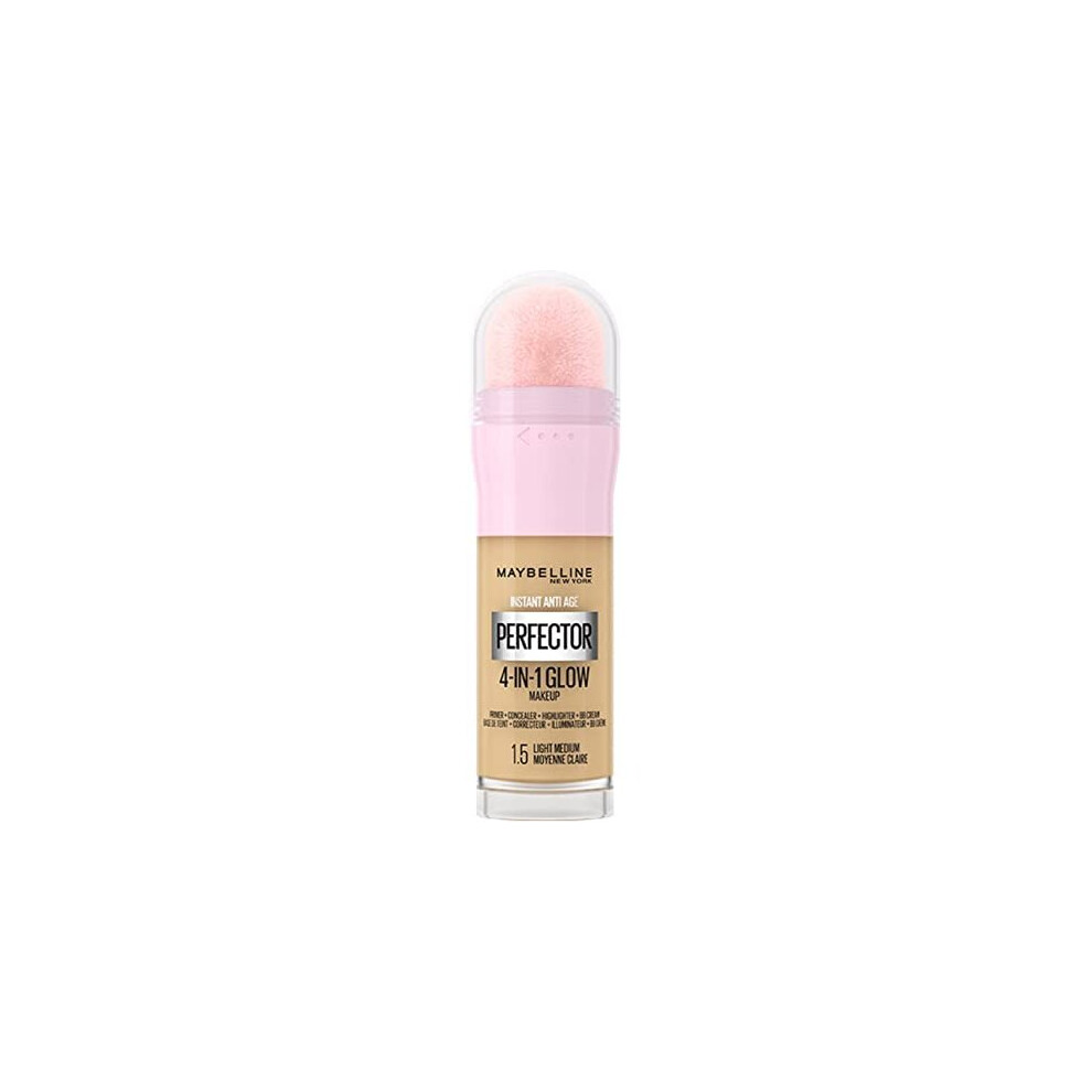 Maybelline New York Instant Anti Age Rewind Perfector, 4-In-1 Glow Primer, Concealer, Highlighter, Self-Adjusting Shades, Evens Skin Tone with a Glow