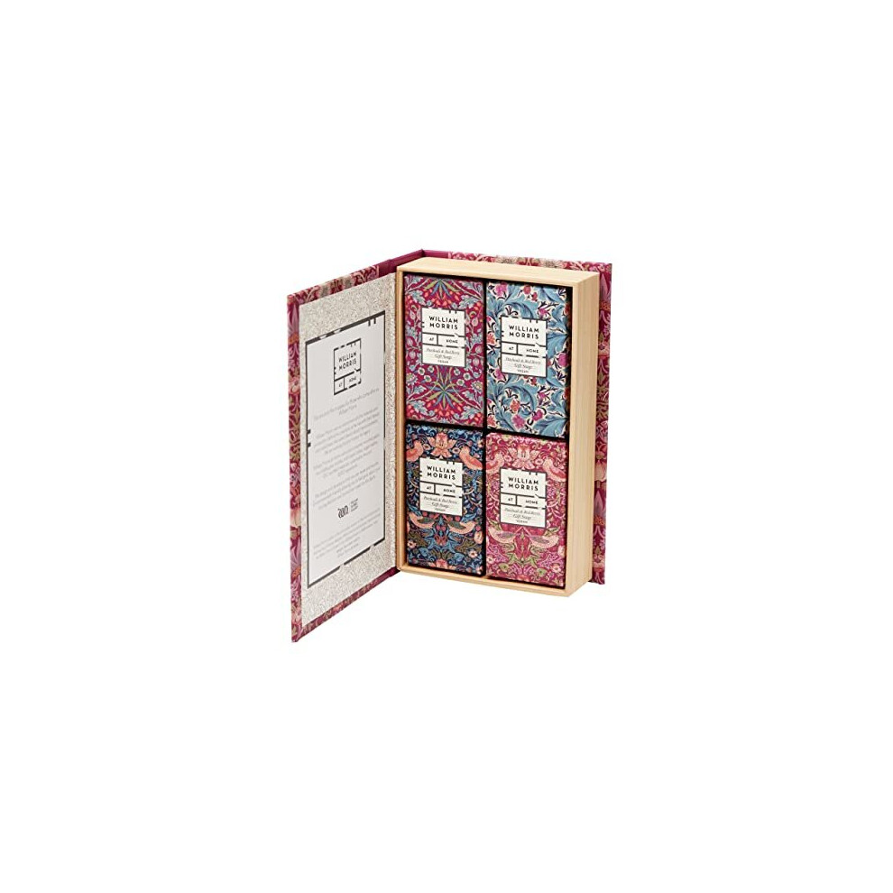 William Morris At Home Patchouli & Red Berry Guest Soaps | Enriched With Vitamins | Cruelty Free & Vegan Friendly | 4 X 50G