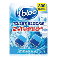 New Bloo Toilet Blocks Limescale Remover, Original Blue, Pack of 2