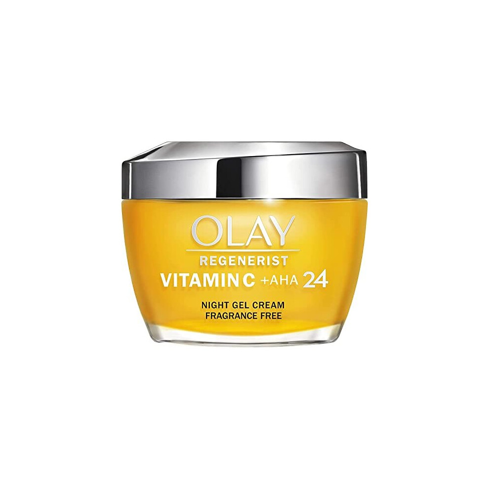 Olay Cream Vitamin C + Aha24 Night Gel Face With Vitamin C, Aha & Niacinamide For Bright And Even Skin Tone, 50Ml