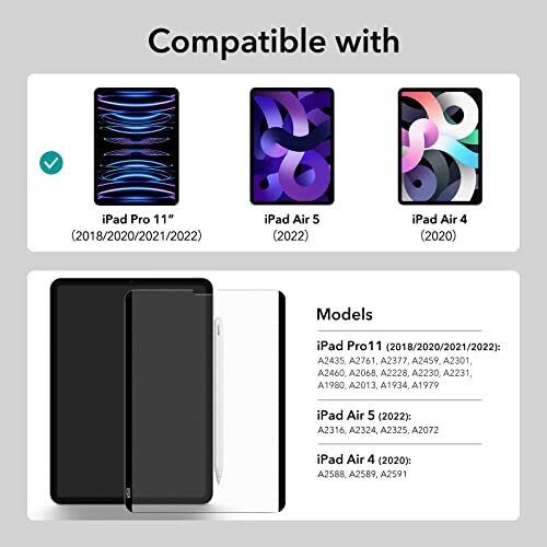 ESR para iPad Air 5/4 Protetor de tela magn   tica de papel (2022/2020 10,9 polegadas) e iPad Pro 11 polegadas (2022/2021/2020/2018) Escreva e dese 1