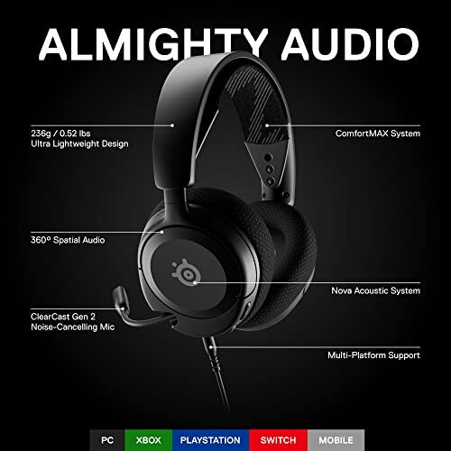 SteelSeries Gaming Headset STEELSERIES Arctis Nova 1 Bedraad Multiplatform Zwart 1