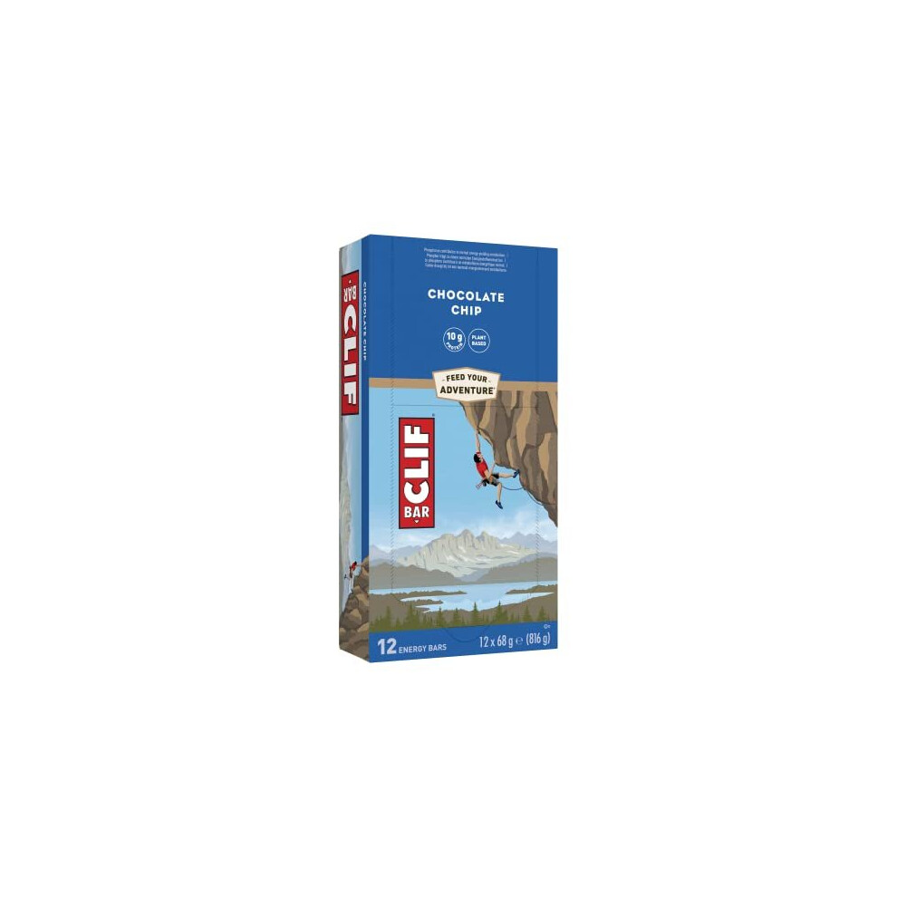 Clif Bar Energy Bars / Nutritional Protein Bar (12 X 68G), Source Of Plant Based Protein, Chocolate Chip
