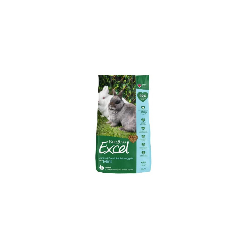 Burgess Excel Junior and Dwarf Nuggets with Mint Rabbit Food 1.5 kg