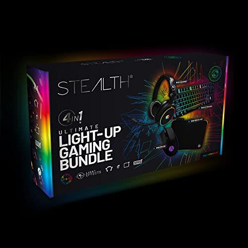 STEALTH 4-in-1 Light-Up Gaming Bundle For Console & PC, Including Keyboard, Mouse, Headset with Mic and Mousemat 1