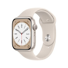 Apple Watch Series 8 (GPS 45mm) Smart watch - Starlight Aluminium Case with Starlight Sport Band - Regular. Fitness Tracker, Blood Oxygen & ECG Apps,