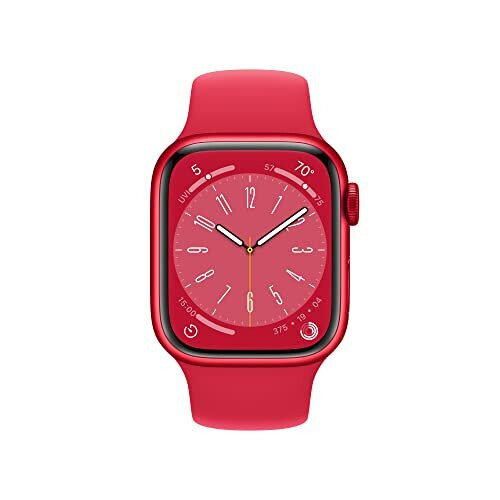 Apple Watch Series 8 GPS Cellular 41mm Smart watch PRODUCT RED Aluminium Case with PRODUCT RED Sport Band Regular. Fitness Tracker Blood on OnBuy