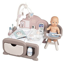 Smoby Toys - Baby Nurse Cocoon Doll Play Set for Children from 3 Years - 3-in-1 Play Centre (Doll Bed, Changing Table & Dining Station) - Includes
