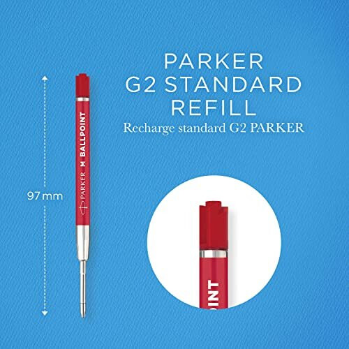Parker Parker Ballpoint Pen Refill | Medium Tip | Red QUINKflow Ink | 2 Count 2