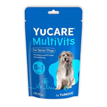 Lintbells YuCARE MultiVits Supplement for Senior Dogs | 6-in-1 Daily Vitamins for Dogs Aged 8+| 30 Multivitamin Chews, White