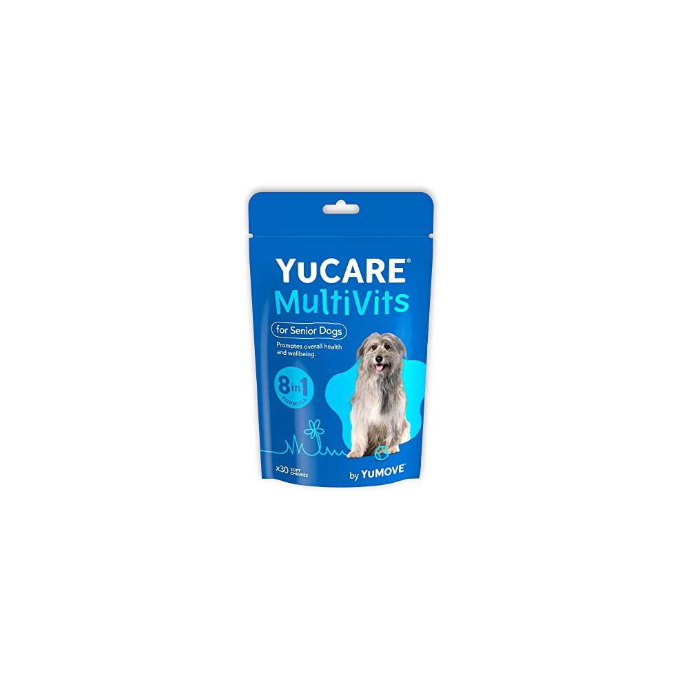 Lintbells YuCARE MultiVits Supplement for Senior Dogs | 6-in-1 Daily Vitamins for Dogs Aged 8+| 30 Multivitamin Chews, White