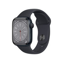 Apple Watch Series 8 (GPS 41mm) Smart watch - Midnight Aluminium Case with Midnight Sport Band - Regular. Fitness Tracker, Blood Oxygen & ECG Apps, - Refurbished
