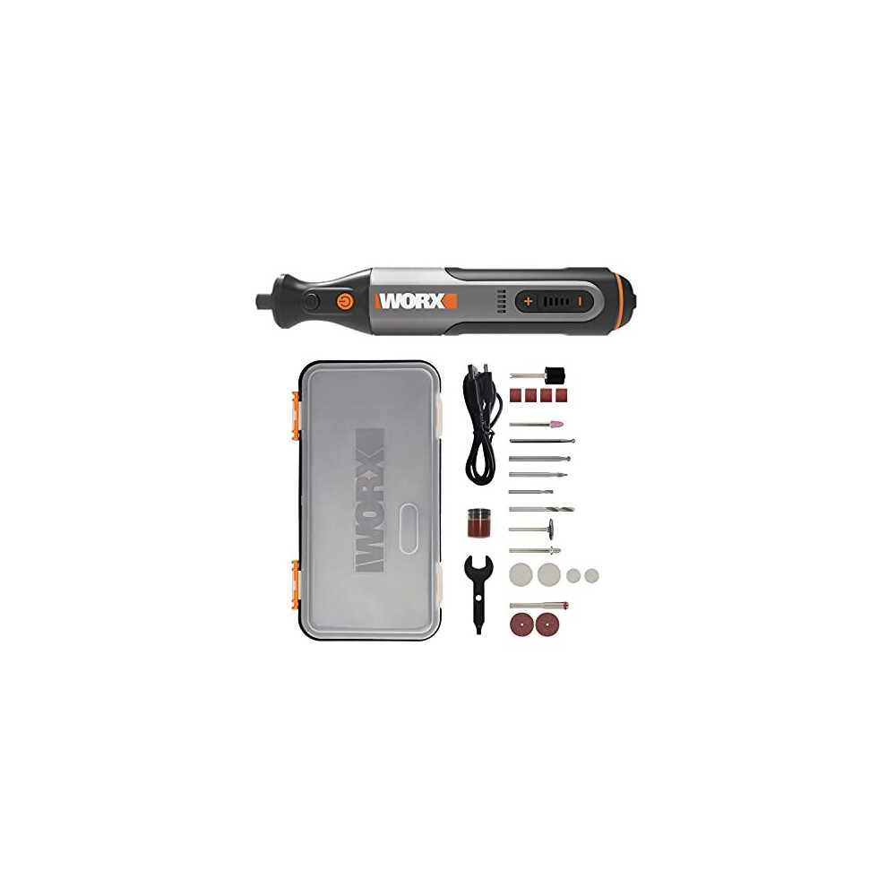 Worx 8V Cordless Rotary Tool WX106, USB Charging, 3.2mm Collet Size, Variable Speed Control, Lightweight and Compact Design, 23pcs Accessories