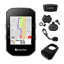 Balíček GPS cyklopočítače Bryton S500T s rychlostí/kadencí a srdečním tepem černý 84x51x25mm